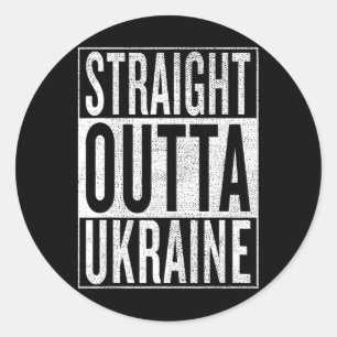 Sticker Rond Tout droit d'Ukraine Super idée de voyage et de ca