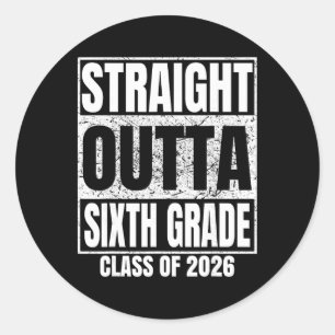 Sticker Rond Tout droit sorti de la sixième Cl 2026 6e année Di