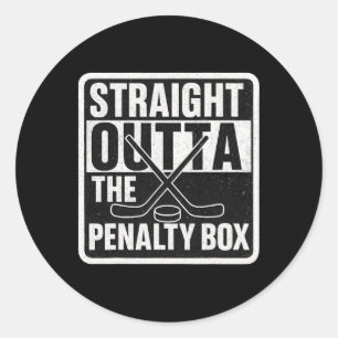Sticker Rond Tout droit sorti du joueur de hockey sur glace de 