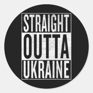 Sticker Rond Tout droit sortie d'Ukraine Superbe tenue de voyag
