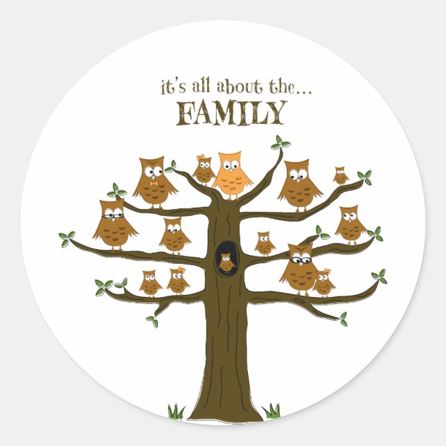 Sticker Rond Tout est à propos de la famille (Devant)