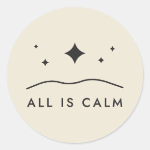 Sticker Rond Tout est calme Étoile sur les collines Minimal Noë
