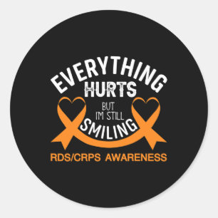 Sticker Rond Tout fait mal Je suis toujours souriant - Rsd Crps