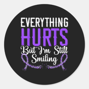Sticker Rond Tout Fait Mal Mais Je Souriais Toujours Lupus Awar
