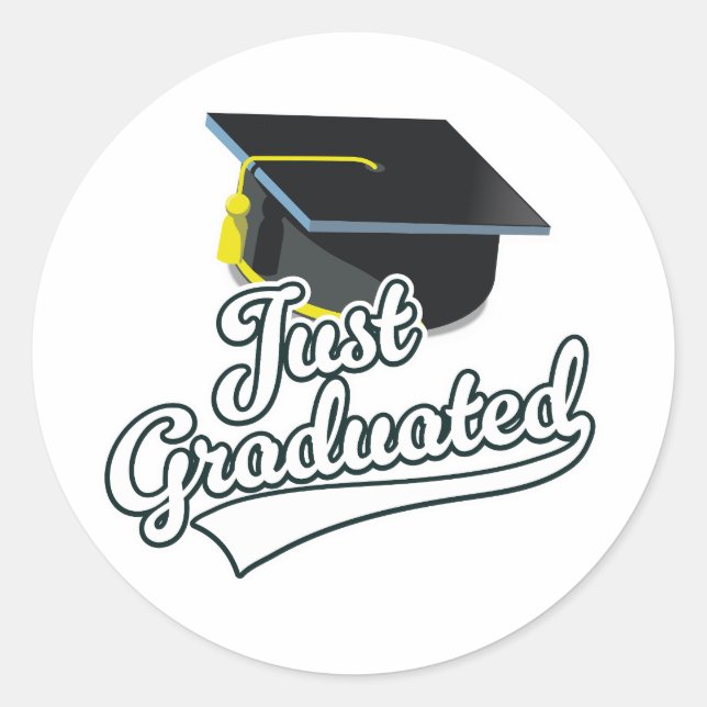 Sticker Rond Tout juste diplômé !  (Devant)