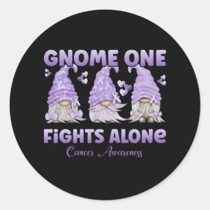Sticker Rond Tout le cancer Lavender Ribbon Gnome