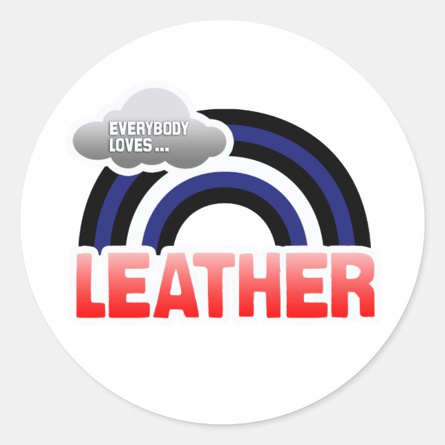 STICKER ROND TOUT LE MONDE AIME LE CUIR (Devant)