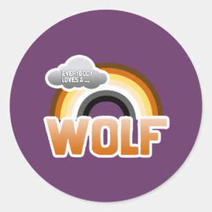 Sticker Rond Tout le monde aime un loup