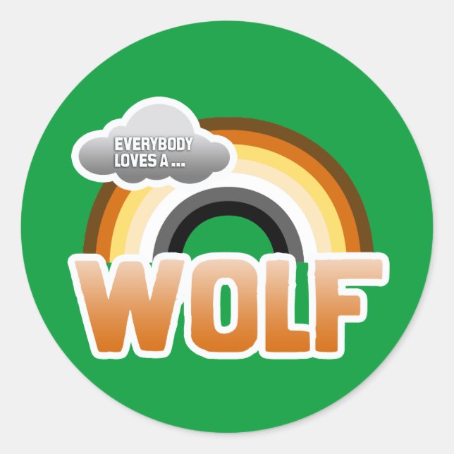Sticker Rond Tout le monde aime un loup (Devant)