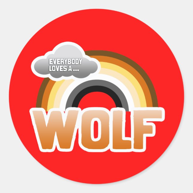 Sticker Rond Tout le monde aime un loup (Devant)
