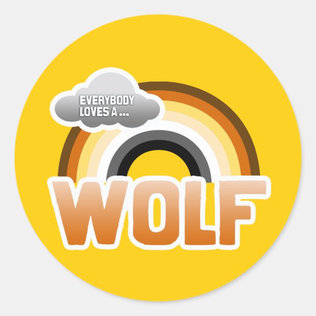 Sticker Rond Tout le monde aime un loup (Devant)