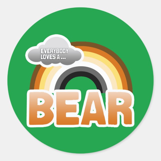 Sticker Rond Tout le monde aime un ours (Devant)