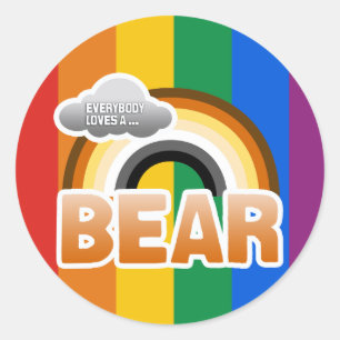 Sticker Rond Tout le monde aime un ours