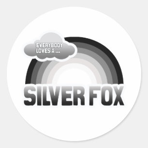 Sticker Rond Tout le monde aime un renard argenté