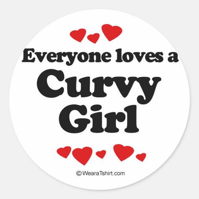 Sticker Rond Tout le monde aime une fille Curvy (Devant)