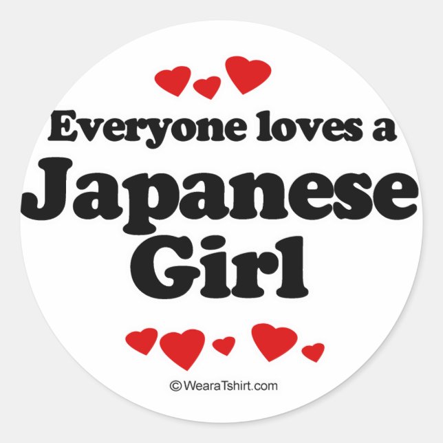 Sticker Rond Tout le monde aime une fille japonaise (Devant)