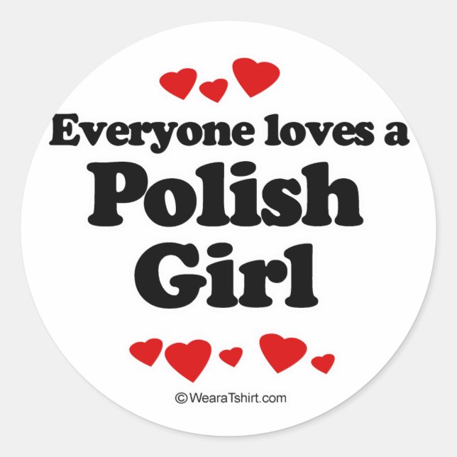 Sticker Rond Tout le monde aime une fille polonaise (Devant)