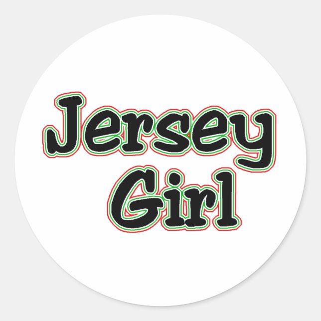 Sticker Rond Tout le monde aime une Jersey Girl (Devant)