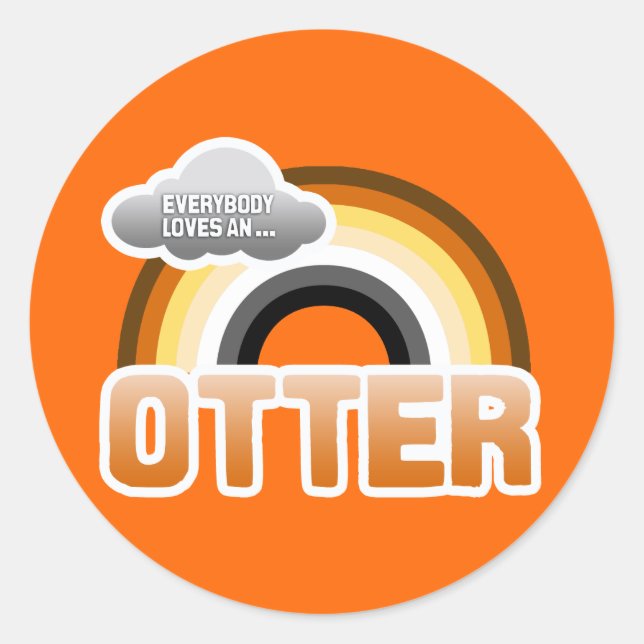 Sticker Rond Tout le monde aime une Otter (Devant)