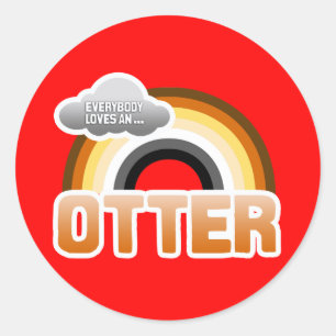 Sticker Rond Tout le monde aime une Otter
