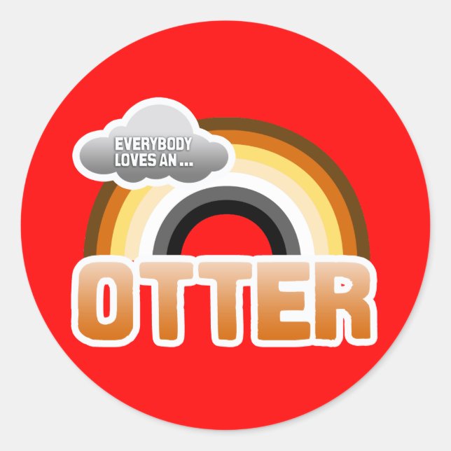 Sticker Rond Tout le monde aime une Otter (Devant)