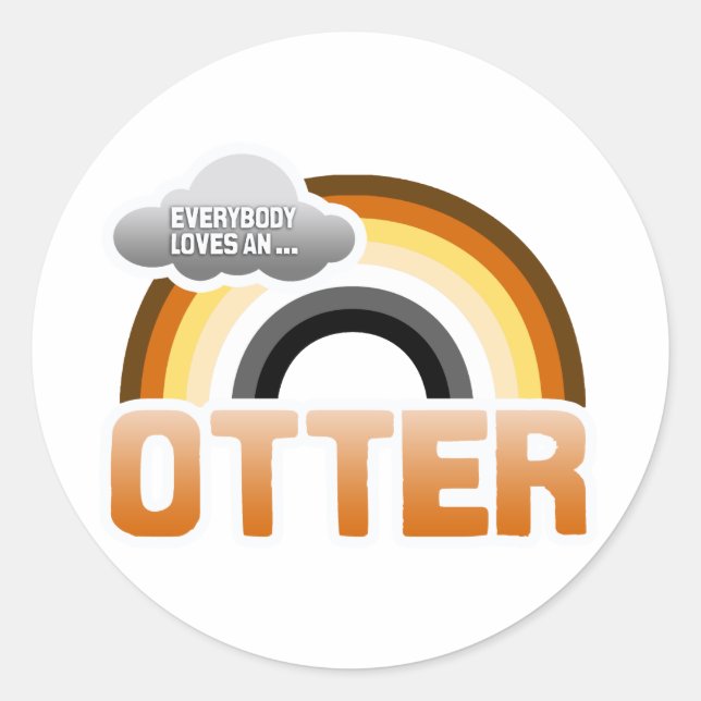 Sticker Rond Tout le monde aime une Otter (Devant)