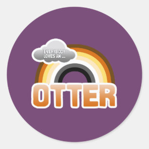 Sticker Rond Tout le monde aime une Otter
