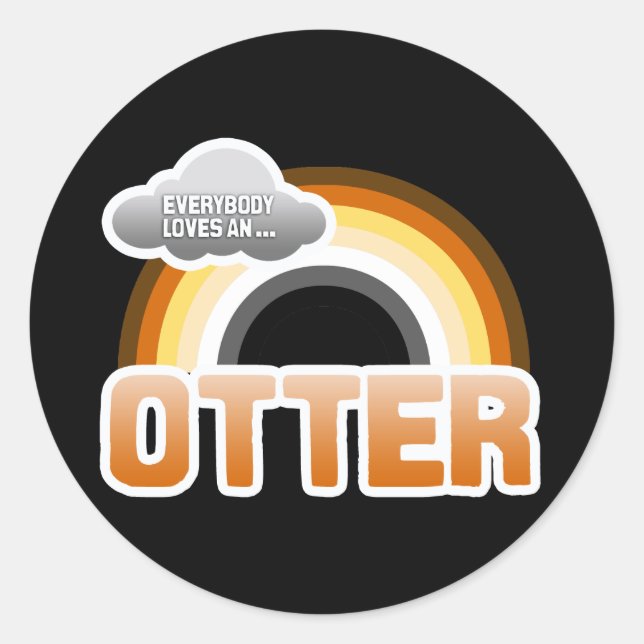 Sticker Rond Tout le monde aime une Otter (Devant)