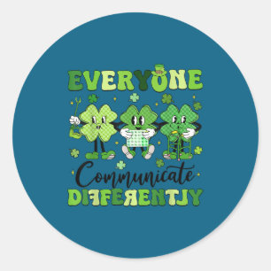 Sticker Rond Tout le monde communique différemment orthophonie