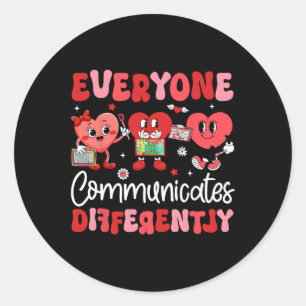 Sticker Rond Tout le monde communique différemment orthophonie
