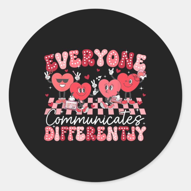 Sticker Rond Tout Le Monde Communique Différemment Une Éducatio (Devant)
