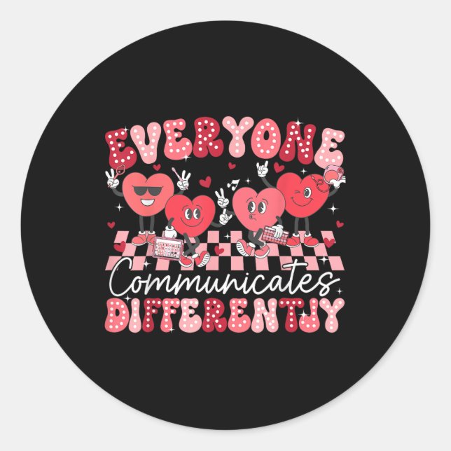 Sticker Rond Tout Le Monde Communique Différemment Une Éducatio (Devant)