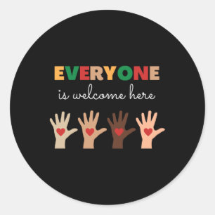 Sticker Rond Tout Le Monde Est Bienvenue Ici Idaho Enseignant 4