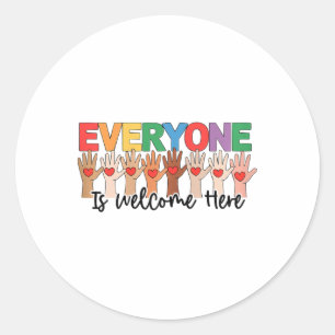 Sticker Rond Tout Le Monde Est Bienvenue Ici Idaho Enseignant 6