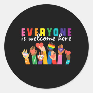 Sticker Rond Tout Le Monde Est Bienvenue Ici Idaho Teacher Supp