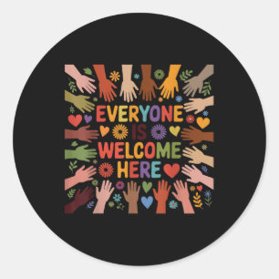 Sticker Rond Tout Le Monde Est Bienvenue Ici Les Étudiants Sout