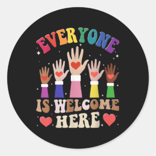Sticker Rond Tout Le Monde Est Le Bienvenu Ici Dans L'Idaho Ens