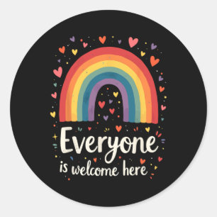 Sticker Rond Tout Le Monde Est Le Bienvenu Ici Idaho Educateur