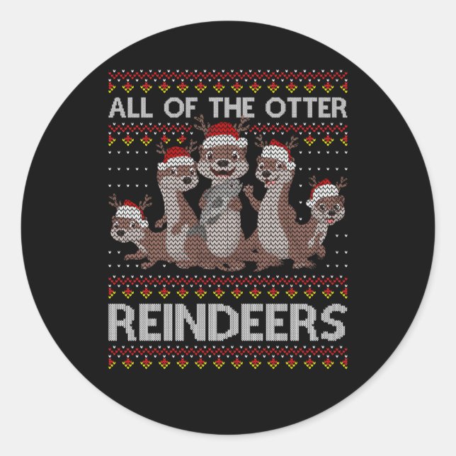 Sticker Rond Tout Le Otter Otter Reindeer Hirt (Devant)