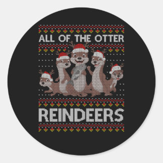 Sticker Rond Tout Le Otter Otter Reindeer Hirt