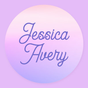 Sticker Rond Tout nom Ombre coloré Vintage texte stylisé