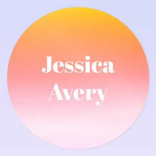 Sticker Rond Tout nom   Ombre colorée de texte stylisé rétro-mo