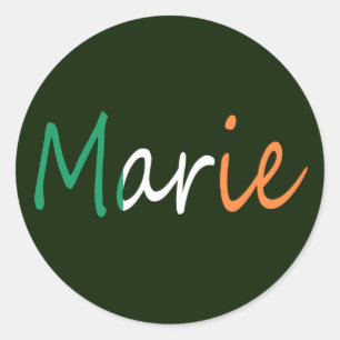 Sticker Rond Tout nom superposé sur le stkcnt du drapeau irland