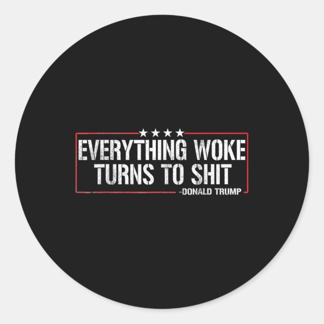 Sticker Rond Tout Se Transforme En Feu - Donald Trump (Devant)