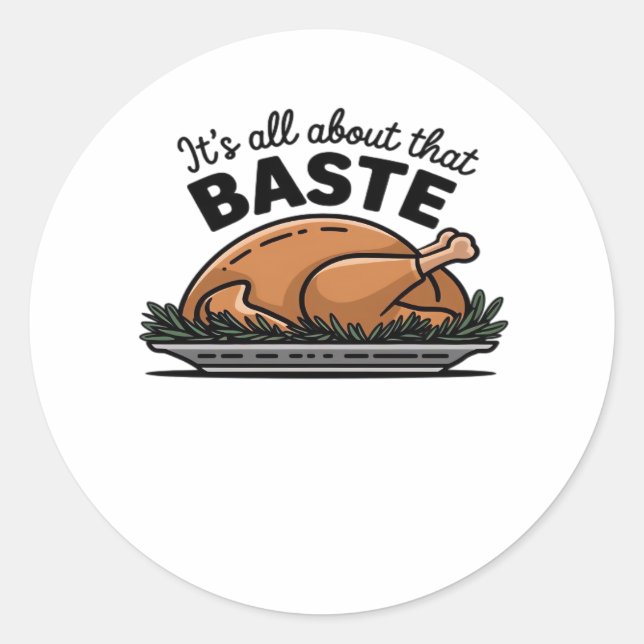 Sticker Rond Tout Sur Ce Baste Noël Classique (Devant)