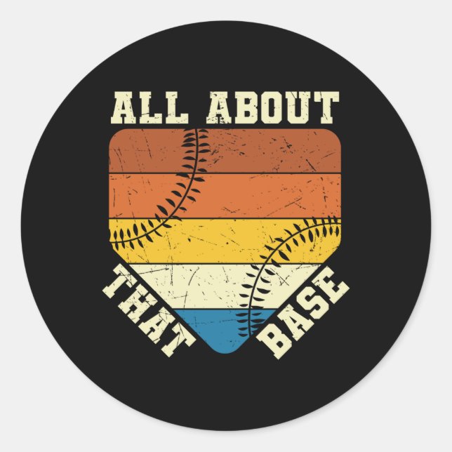 Sticker Rond Tout Sur Cette Base | Design magnifique du basebal (Devant)