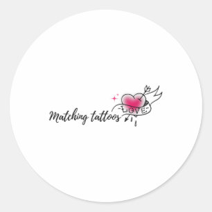 Sticker Rond Tout Sur L'Amour Valentines Correspondant Tatouage