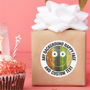 Sticker Rond Toute couleur personnalisée, le texte Arrière - pl