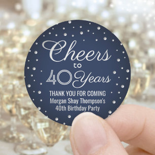 Sticker Rond Toute fête d'anniversaire Félicitations Confettis 