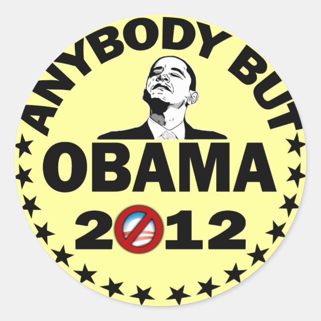 Sticker Rond Toute personne sauf Obama - 2012 (Devant)